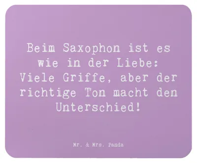 Produktbild von Mr. & Mrs. Panda Mauspad Spruch Saxophon Liebe - Lavendeltraum - Geschenk, pc mousepad, Mouse Pad, laptop, Musikinstrument, Musiker, Musik, Instrument, Griffe, Lernen