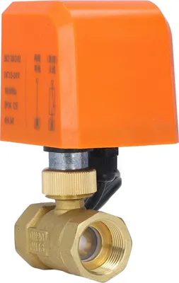 Obrázek produktu pro DN20 dvoucestný kulový ventil, 3/4 palce, elektrický, normálně uzavřený, 2vodičový, univerzální, 12–24 V DC