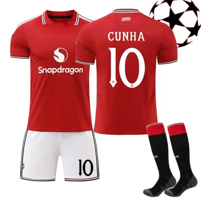 Produktbild von #10 CUNHA Red Devils home game,26-27(Champions League)football jersey for Kids and Adults SIZE:XXXL