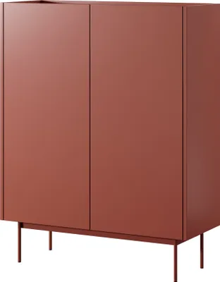 Produktbild von Masseno Kommode COLORE 97 cm Highboard mit 2 Türen für Wohnzimmer Schlafzimmer Modern 97x37x122 cm Rot / Rot