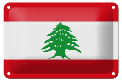 Produktbild von Blechschild Flagge Libanon 18x12cm Flag of Lebanon Dekoration