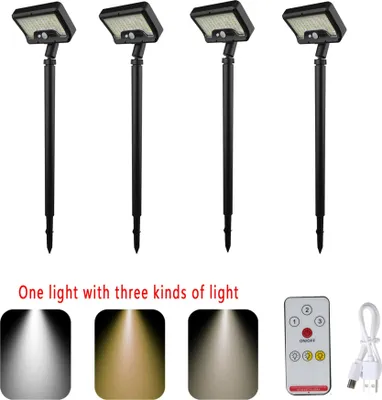 Produktbild von INF 4er-Pack Solar LED Wegeleuchten mit 3 Farbtemperaturen & Bewegungssensor