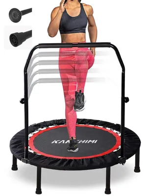 Productafbeelding van Opvouwbare fitness trampoline met handgreep, 40 inch, zwart