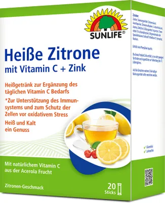 Produktbild von Sunlife Heiße Zitrone + Acerola Sticks 20 Sticks