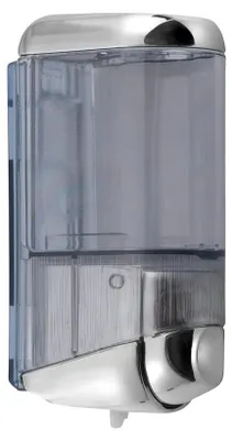 Image de Distributeur de savon en satin ou en chrome en plastique pour montage mural, couleur:chrome