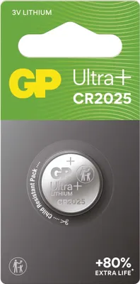 Lithiová knoflíková baterie GP Ultra plus CR2025, 1 ks