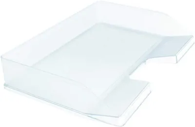Produktbild von Exacompta 11723D Premium Briefablage Querformat Combo Midi für DIN A4 quer. Idealer Briefkorb für Ihre Organisation. Robuster und stapelbarer Ablagekorb glasklar