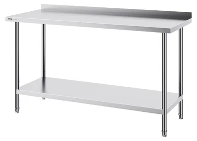 Produktbild von Edelstahl-Arbeitstisch für Großküchen – Tisch zur Zubereitung von Speisen, 61 cm x 152 cm