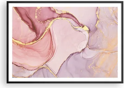 Produktbild von Gerahmtes Poster - Schwarzer Rahmen - Abstraktion Marmor Rosa - 100x70 cm - Wand Bild - Wanddeko - Wandbilder - Kunstposter - Wandposter - Bilderrahmen - Bilder - Kunstdruck - P2BAA100x70-4528