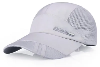 Image de Casquette de baseball, unie, pliable, réglable, à séchage rapide, gris clair, taille unique