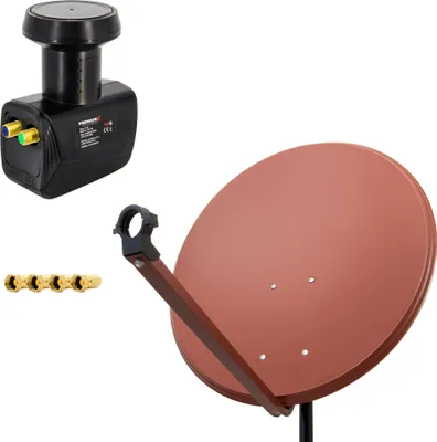 Produktbild von PremiumX SAT Anlage 80cm Antenne Aluminium Twin LNB 4x F-Stecker