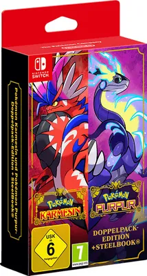 Produktbild von Nintendo Switch Pokémon Karmesin und Pokémon Purpur-Doppelpack-Edition + SteelBook