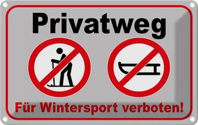 Immagine prodotto di vianmo Insegna di latta 20x30 cm Privatweg Wintersport verboten