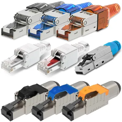 Produktbild von Netzwerk Stecker RJ45 CAT8 CAT8.1 CAT7 CAT6A CAT6 Netzwerkstecker WerkzeuglosStückzahl:20 Stück;Auswahl:Stecker CAT6