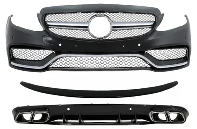 Produktbild von Bodykit Stoßstange für Mercedes C C205 A205 14–19 Heckspoiler Diffusor C63S-Look.