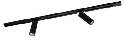Image de Ledvion systeme rail LED 1m monophase Noir 2 spots sans ampoule GU10