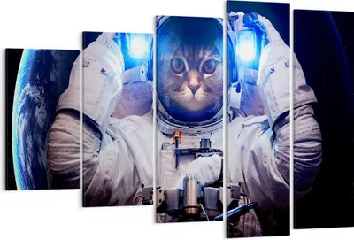 Produktbild von Bild auf Leinwand - Leinwandbild - Kosmonaut Katze - 150x100cm - Wand Bild - Wanddeko - Wandbilder - Leinwanddruck - Bilder - Kunstdruck - Wanddekoration - Leinwand bilder - Wandkunst - EG150x100-3734