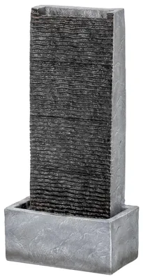 Produktbild von Springbrunnen 2-stufig Gartenbrunnen mit LED Beleuchtung Pumpe Granitoptik 37,5 x 22 x 80 cm