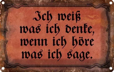 Produktbild von vianmo Blechschild 12x18 cm ich weiß was denke wenn Dekoration Spruch Zitat