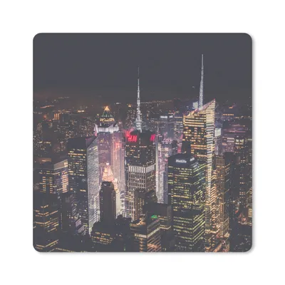 Produktbild von MuchoWow® Mauspad Mousepad New York - Logo - Beleuchtung 20x20 cm - Mousepads - Maus Mat - Pad - Mausunterlage - Desk Mat - Bureauartikeln