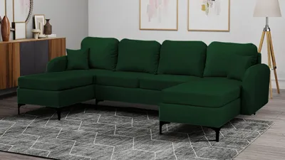 Obrázek produktu pro Sedačka do U na každodenní spaní ZAPHIRA - zelená