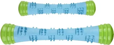 Image de Jouet pour chiens Flamingo TPR Spector Stick bleu/vert, dimensions : 32 cm