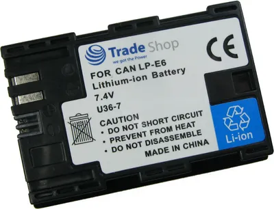 Produktbild von Trade-Shop Kamera Li-Ion Akku 7,4V 2000mAh ersetzt Canon LP-E6 LPE6 LP-E-6 LPE-6 für Canon EOS 5D 5-D MARK II 2