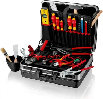 Produktbild von Werkzeugkoffer SHK, 31teilig, 3Zangen, 1Hammer, 2xPH, 3xSchlitz, Schraubendreher, 00 21 05 HK S