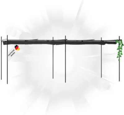 Produktbild von DELUKE® Terrassenüberdachung mit Schiebedach OLIMP | Anthrazit 589x292x230cm | Pergola Garten Pavillon Rankhilfe Sonnenschutz Gartenpergola Gartenpavillon mit Sonnendach