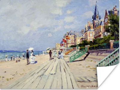 Produktbild von MuchoWow® Poster Die Strandpromenade von Trouville - Gemälde von Claude Monet 40x30 cm - Plakate für die Wände - Poster Wohnzimmer