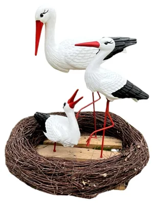 Produktbild von Familien-Set mit 3 Storch Figuren für den Garten