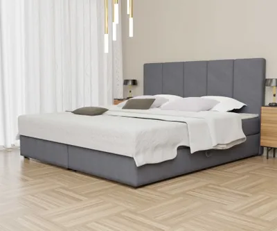 Produktbild von Boxspringbett Schlafzimmerbett ELICIO 140x220cm Stoff Steel inkl. Bettkasten