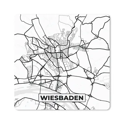 Produktbild von MuchoWow® Mauspad Mousepad Wiesbaden - Karte - Stadtplan 30x30 cm - Mousepads - Maus Mat - Pad - Mausunterlage - Gaming