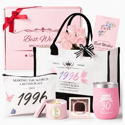 Produktbild von Geschenkset 30. Geburtstag Frauen mit Duftkerze und Edelstahlbecher