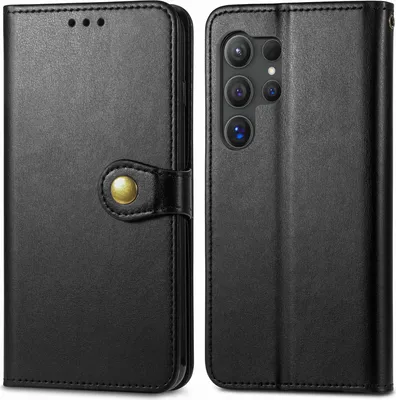 Produktbild von Mobigear Snap Button  Samsung Galaxy S25 Hülle Klapphülle Geldbörse - Schwarz