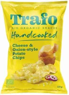 CHIPSY ZIEMNIACZANE O SMAKU SEROWO - CEBULOWYM WEGAŃSKIE BIO 125 g - TRAFO
