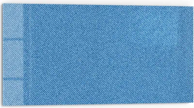Produktbild von DEQORI Küchenrückwand Glas 80x40 cm 'Jeansmaterial' Spritzschutz Bad Rückwand