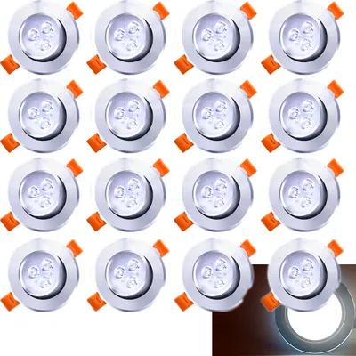 Obrázok produktu pre VINGO 20x LED zapustené reflektory zapustené reflektory otočné 3W svetelný zdroj stropné svetlo zapustené svetlo studená biela zapustené stropné svetelné body 230V¡