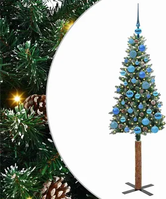 Obrázek produktu pro vidaXL Štíhlý vánoční stromek se 150 LED diodami a stojanem Zelený 150 cm