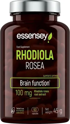 Produktbild von ESSENSEY - Rhodiola Rosea I 100 mg Rhodiola rosea-Wurzelextrakt I 90 Kapseln I I (3% Rosavine, 1% Salidroside) I 90 Tagesdosen I Leicht zu schlucken I Labor