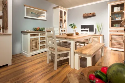 Produktbild von Esstisch 180x90cm 'Nizza' Mango weiß natur