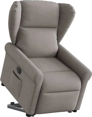Obrázek produktu pro Elektrické zvedací polohovací křeslo taupe textil