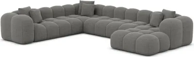 Produktbild von Strukturstoff U-Form XXL Wohnlandschaft Valora Grau Rechts