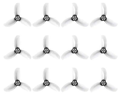 12x GF D2.2 3-Blatt-Propeller 1,5mm Welle transparent grau