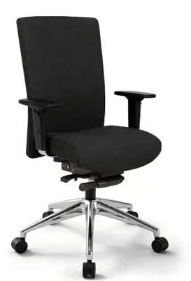 Zdjęcie produktu dla VERSEE Terox Krzesło obrotowe z tkaniny, czarne – ergonomiczne krzesło biurowe i krzesło do biurka, oddychająca tapicerka, wygodne krzesło obrotowe, wytrzymałość do 150 kg
