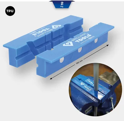 Image de BRILLIANT TOOLS Mâchoires de protection d'étau avec rainures 2 pcs. plastique - BT156940