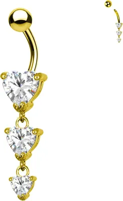 Imagen del producto de Piercing para el ombligo, 10 mm, acero quirúrgico 316L, con cristal, un accesorio de moda
