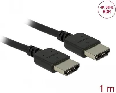Produktbild von DeLOCK 85215, 1 m, HDMI Typ A (Standard), HDMI Typ A (Standard), 3D, 18 Gbit/s, Schwarz