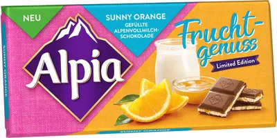 Produktbild von Alpia Fruchtgenuss Sunny Orange auf knuspriger Joghurtcreme 100g
