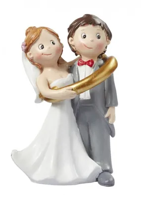 Produktbild von Hochzeitspaar im Ring Hochzeit Figur Deko Brautpaar 8 cm